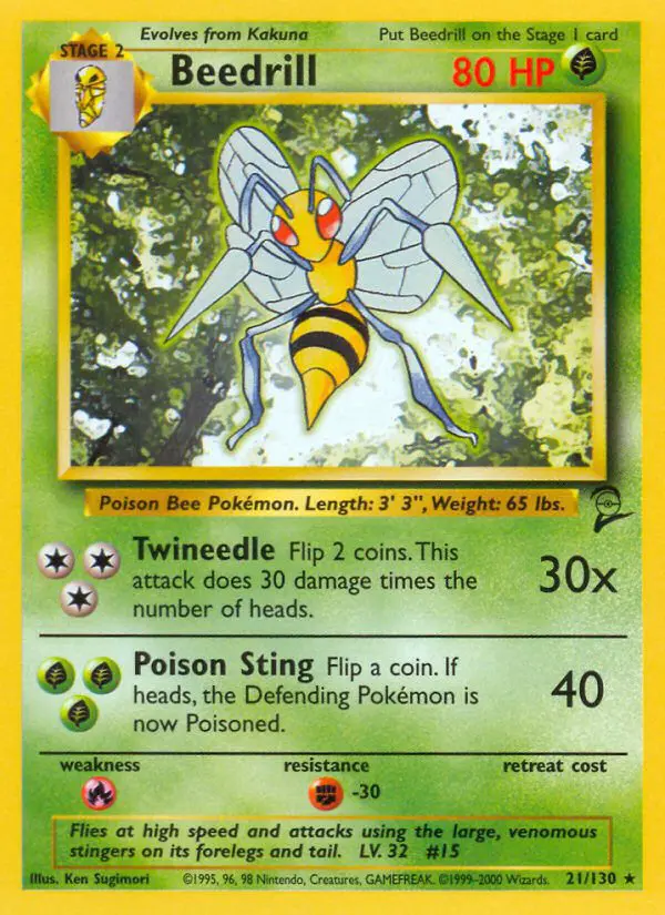 Beedrill - Base Set 2 - 21 - Rare