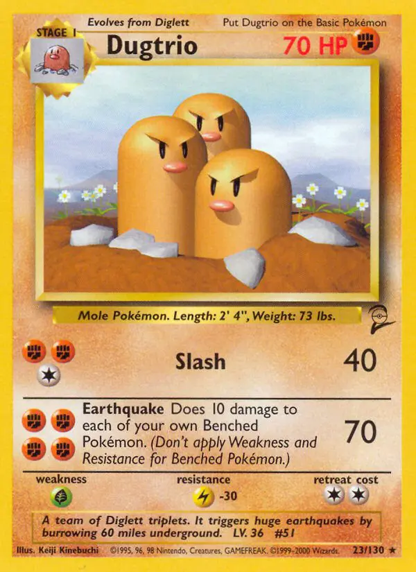 Dugtrio - Base Set 2 - 23 - Rare
