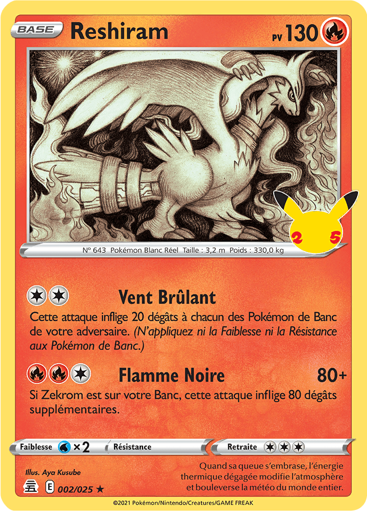 Reshiram - Célébrations - 002 - Rare