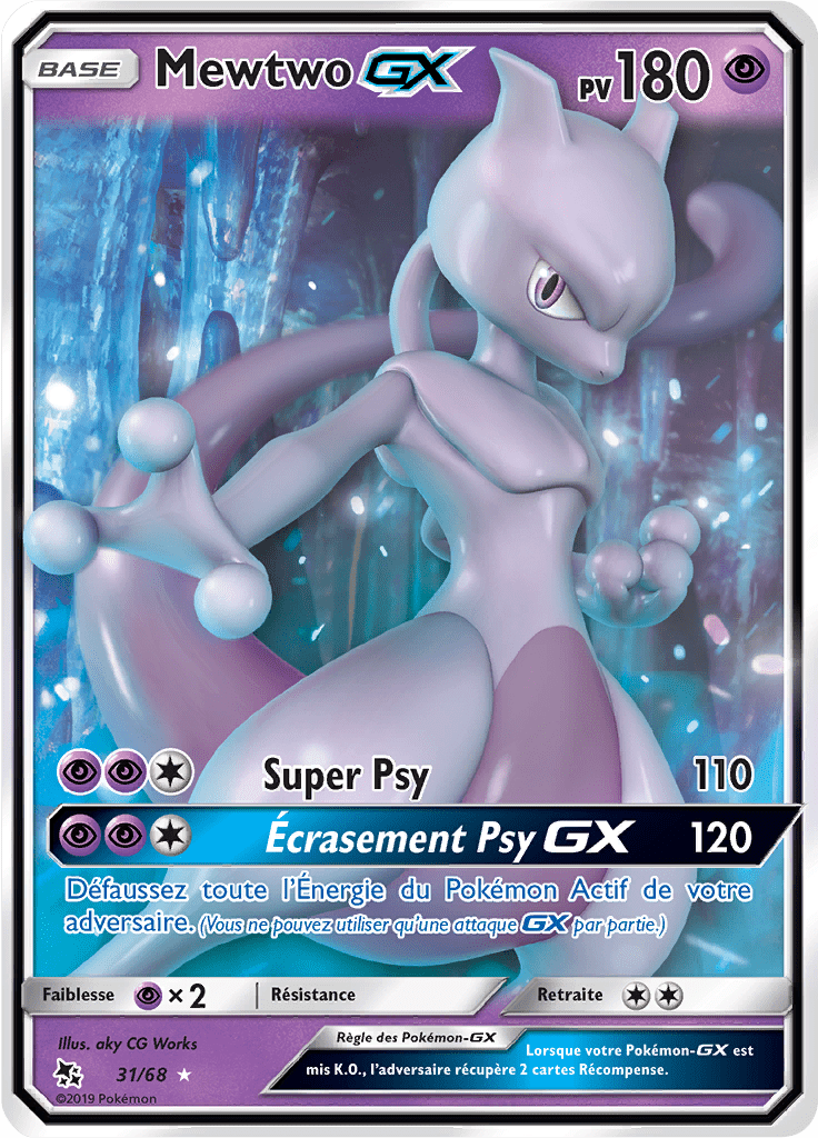 Mewtwo GX - Destinées Occultes - 031 - Holographique rare GX