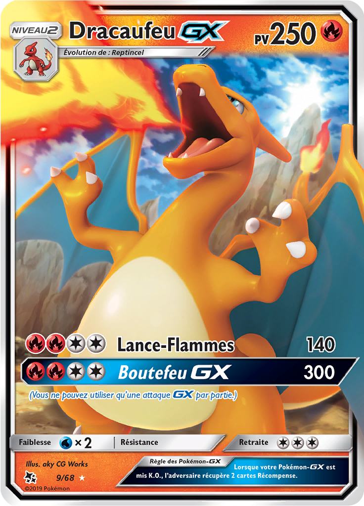 Dracaufeu GX - Destinées Occultes - 009 - Holographique rare GX