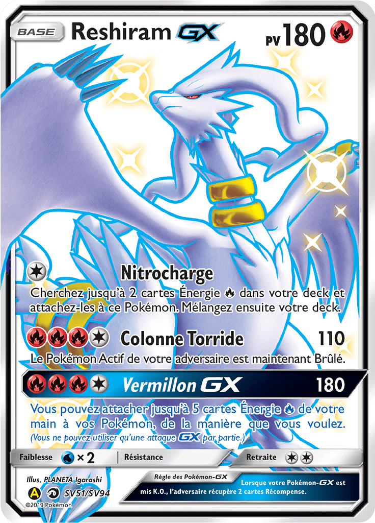 Reshiram - Destinées Occultes - SV51 - Chromatique rare GX
