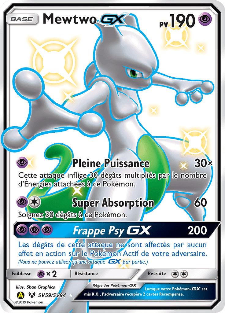Mewtwo - Destinées Occultes - SV59 - Chromatique rare GX