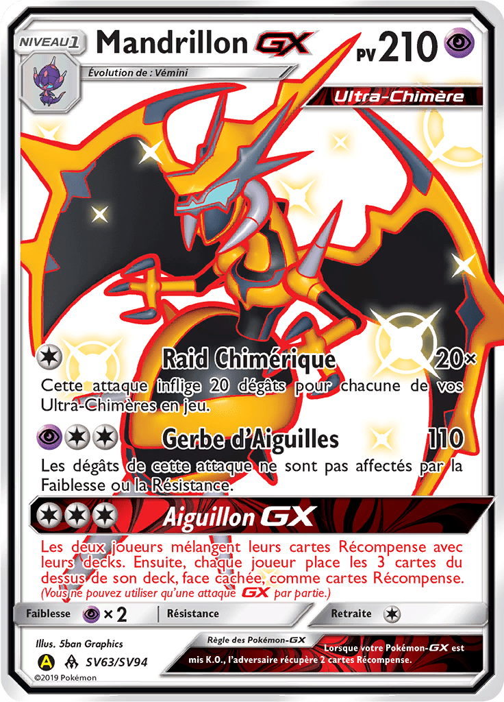 Mandrillon - Destinées Occultes - SV63 - Chromatique rare GX