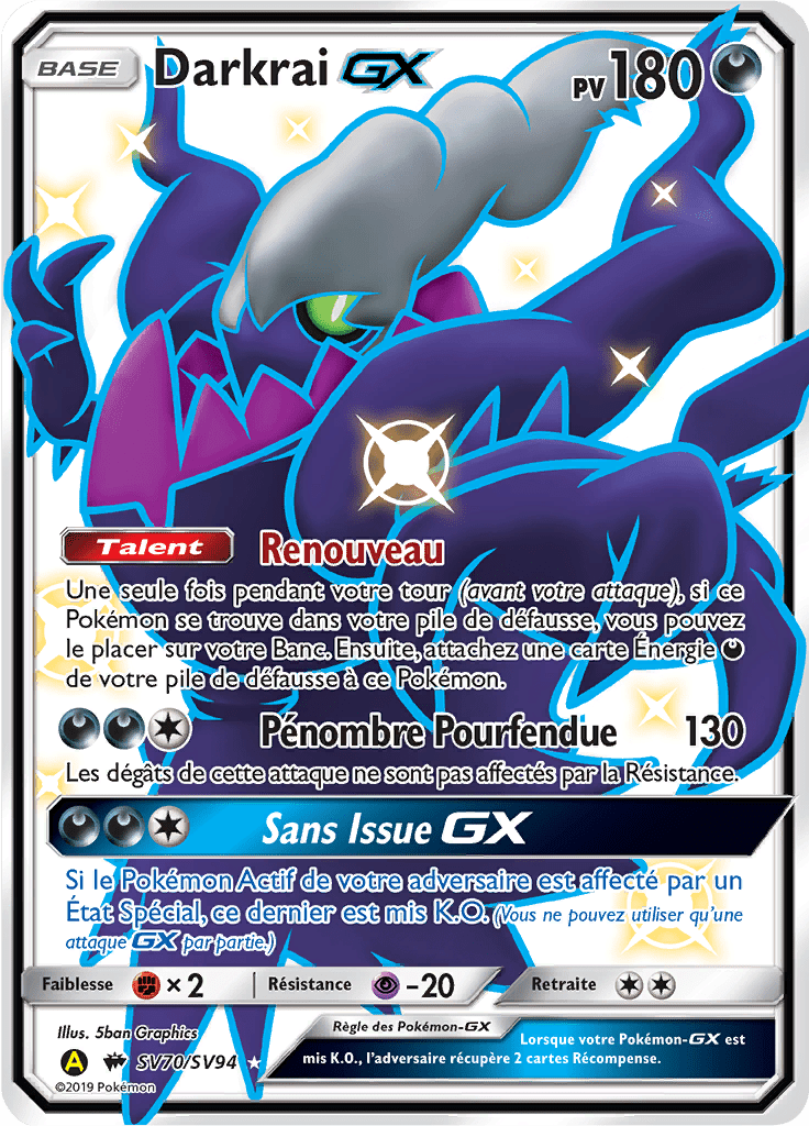 Darkrai - Destinées Occultes - SV70 - Chromatique rare GX