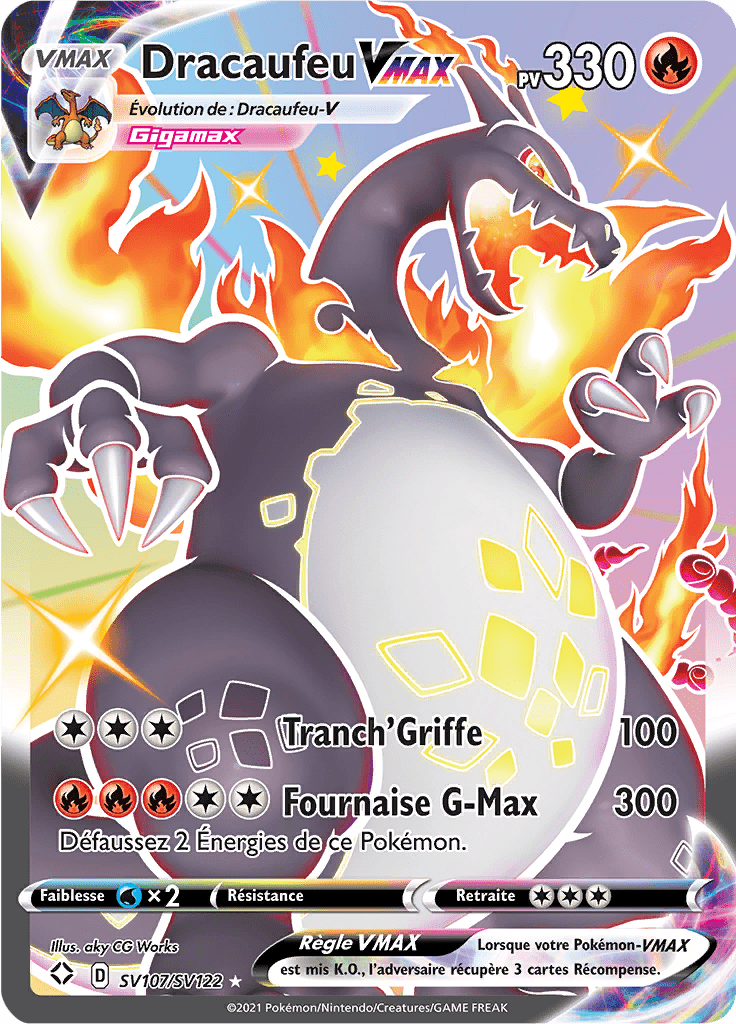Dracaufeu - Destinées Radieuses - SV107 - Chromatique rare VMAX