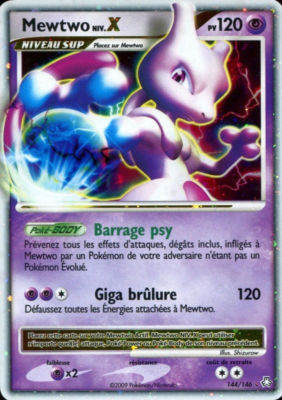 Mewtwo NIV.X - DP Éveil des Légendes - 144 - Holographique rare NIV.X