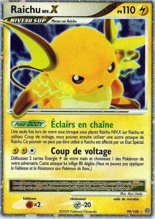 Raichu NIV.X - DP Tempête - 099 - Holographique rare NIV.X