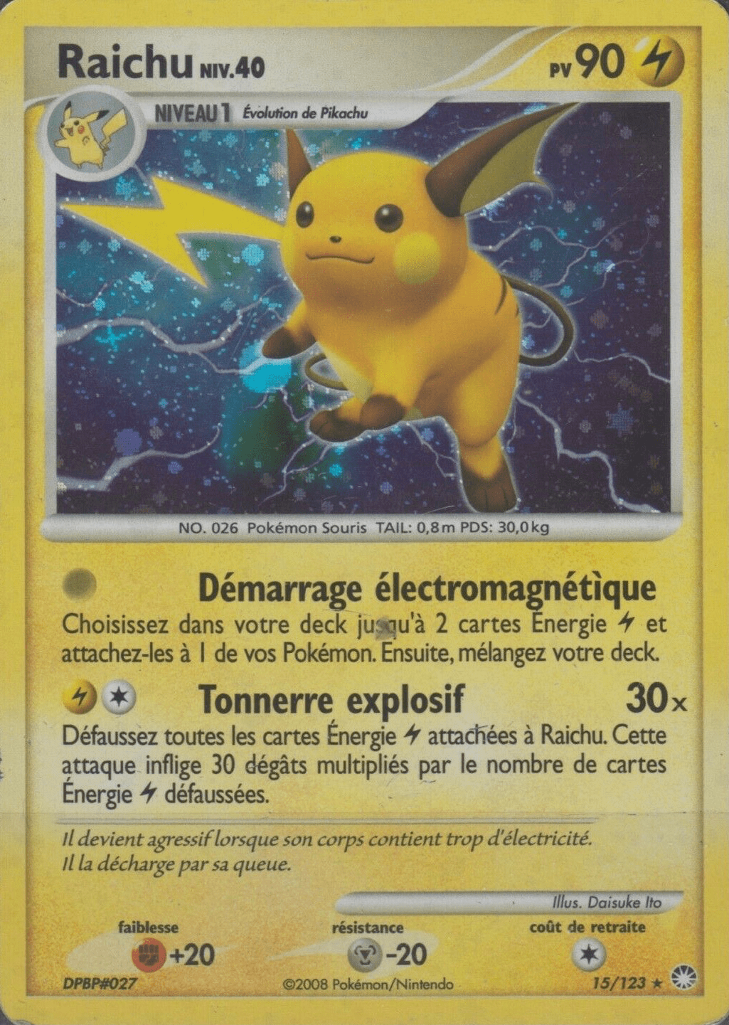 Raichu - DP Trésors Mystérieux - 015 - Holographique rare