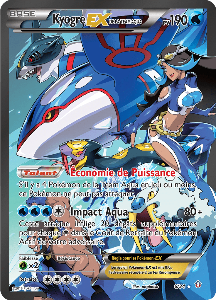 Kyogre-EX de la Team Aqua - Double Danger - 006 - Holographique rare EX