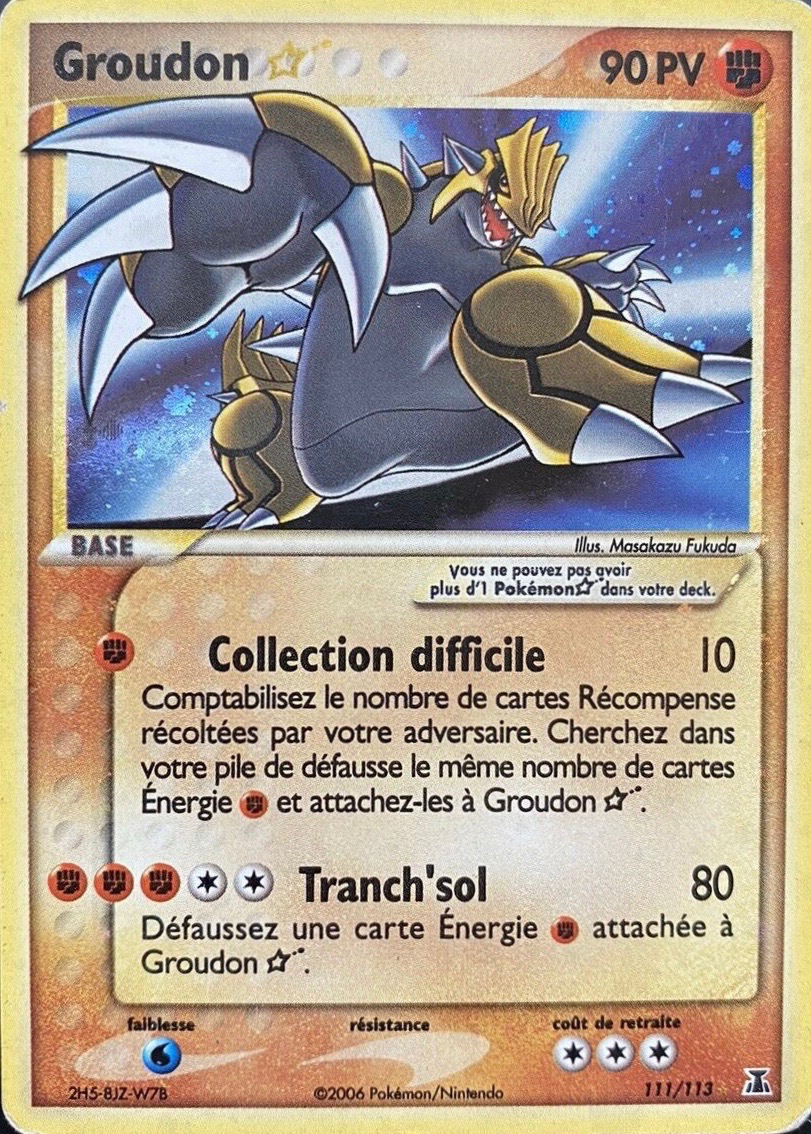 Groudon ☆ - EX Espèces Delta - 111 - Holographique gold star