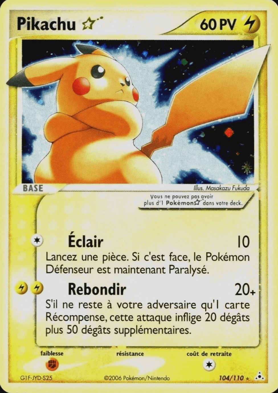 Pikachu ☆ - EX Fantômes Holon - 104 - Holographique gold star