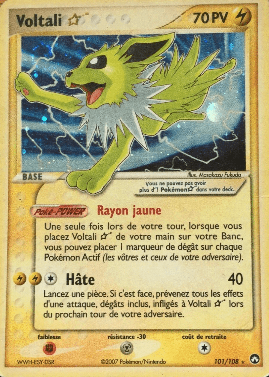 Voltali  ☆ - EX Gardiens du Pouvoir - 101 - Holographique gold star
