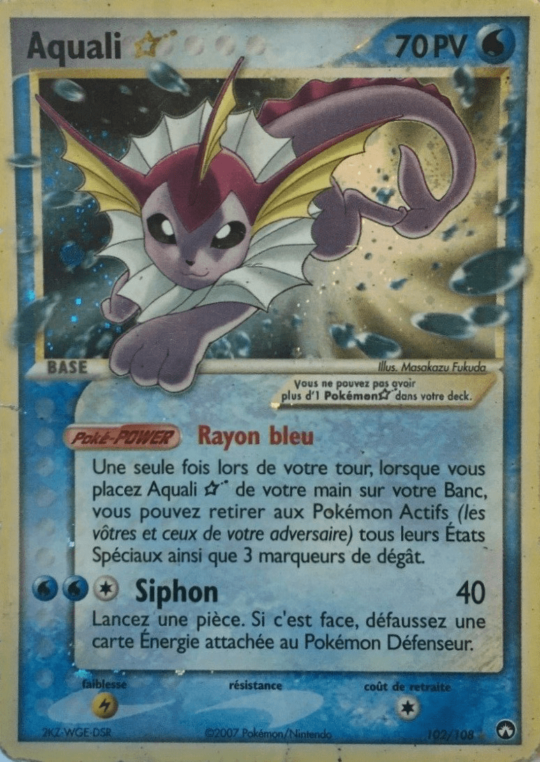 Aquali  ☆ - EX Gardiens du Pouvoir - 102 - Holographique gold star