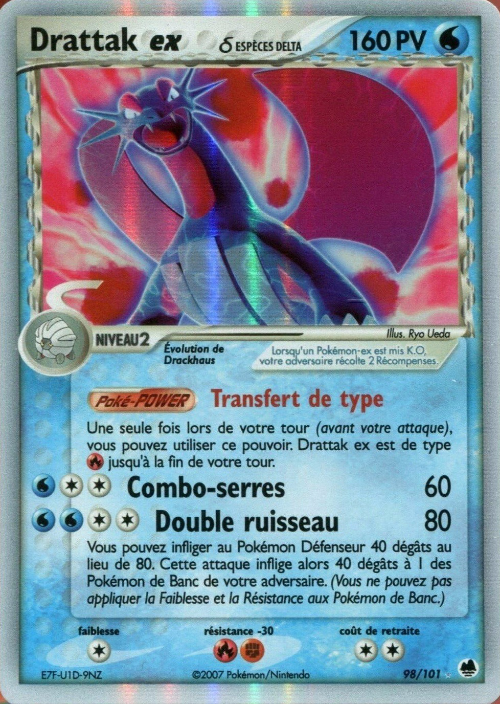 Drattak ex δ - EX Île des Dragons - 98 - Holographique ex rare