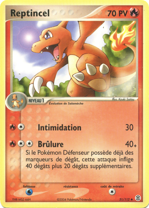 Reptincel - EX Rouge Feu & Vert Feuille - 31 - Peu commune
