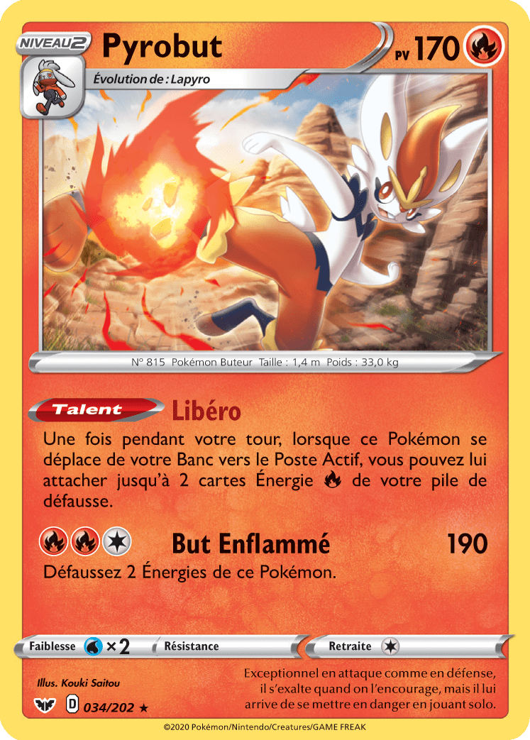 Pyrobut - Épée et Bouclier - 034 - Holographique rare