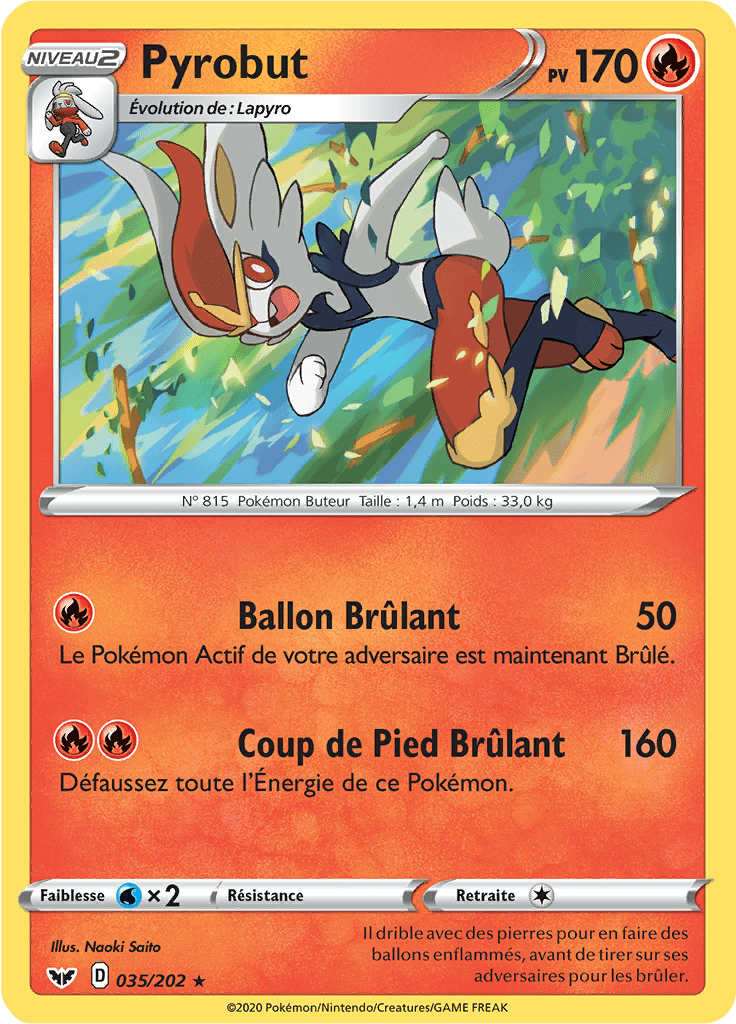 Pyrobut - Épée et Bouclier - 035 - Holographique rare