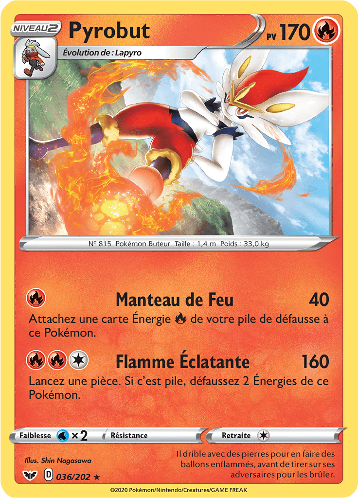 Pyrobut - Épée et Bouclier - 036 - Rare