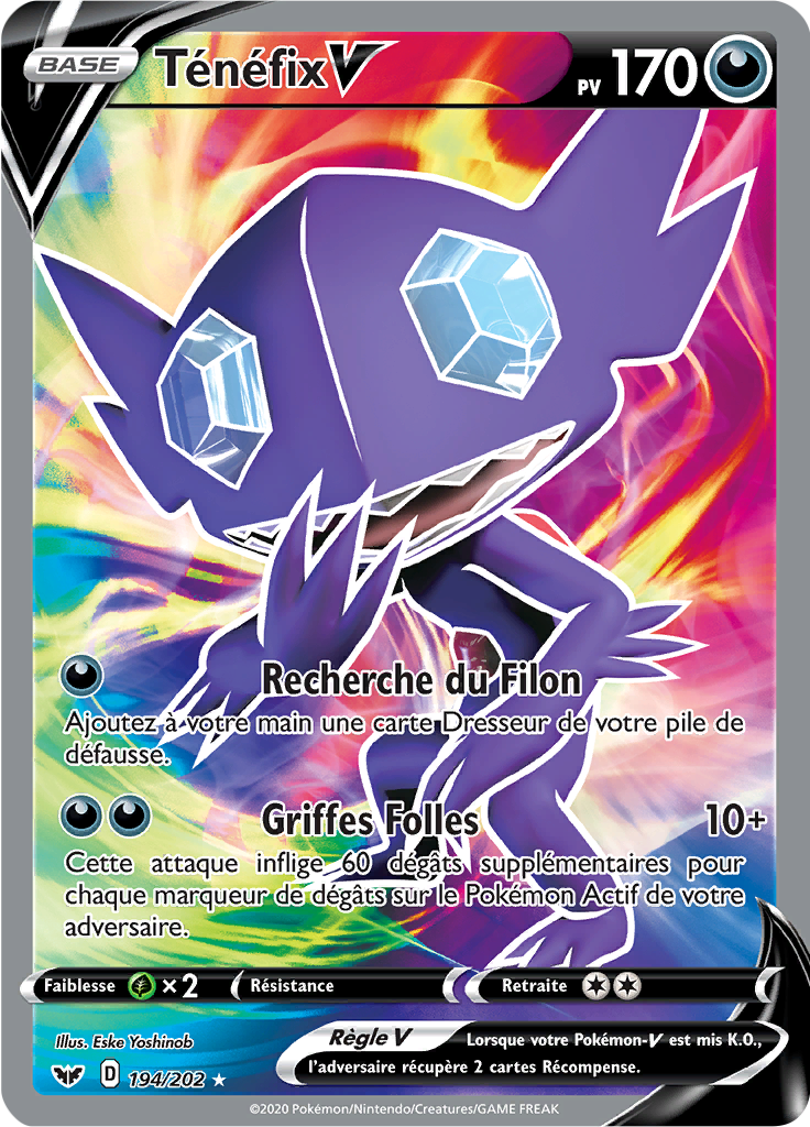 Ténéfix V - Épée et Bouclier - 194 - V Full Art