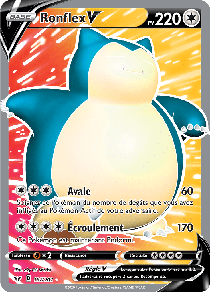 Ronflex V - Épée et Bouclier - 197 - V Full Art