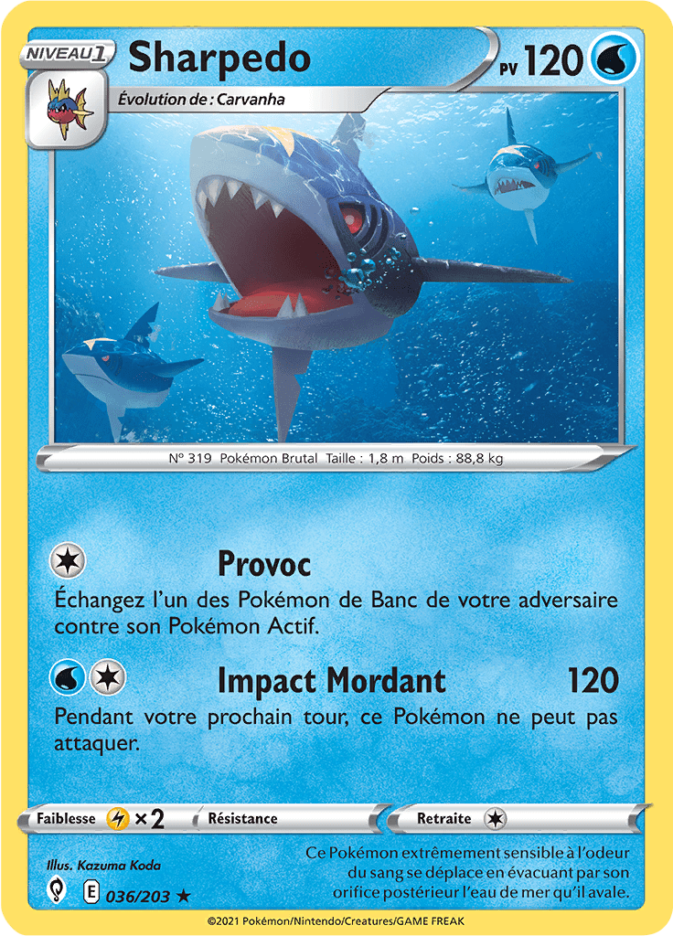 Sharpedo - EB Évolution Céleste - 036 - Rare