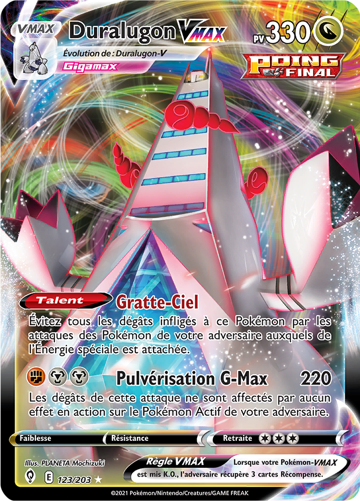 Duralugon V - EB Évolution Céleste - 123 - Holographique rare VMAX