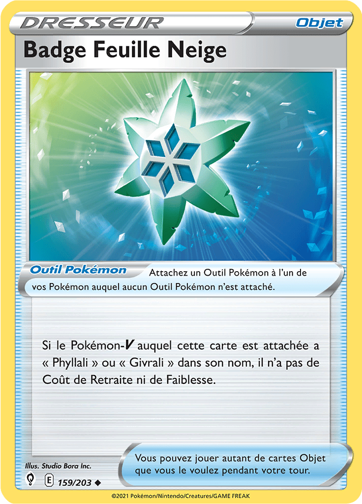 Badge Feuille Neige - EB Évolution Céleste - 159 - Peu commune