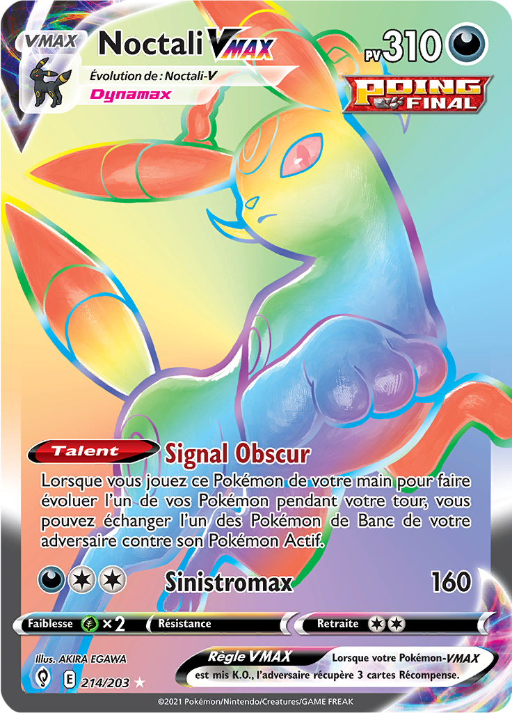 Noctali V - EB Évolution Céleste - 214 - Arc-en-ciel rare