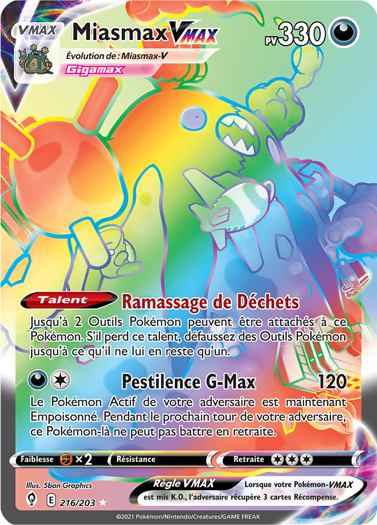 Miasmax V - EB Évolution Céleste - 216 - Arc-en-ciel rare