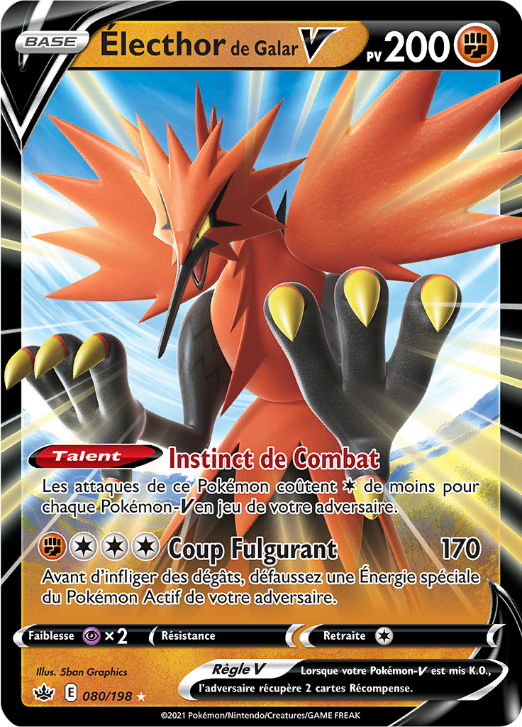 Électhor de Galar V - EB Règne de Glace - 080 - Holographique rare V