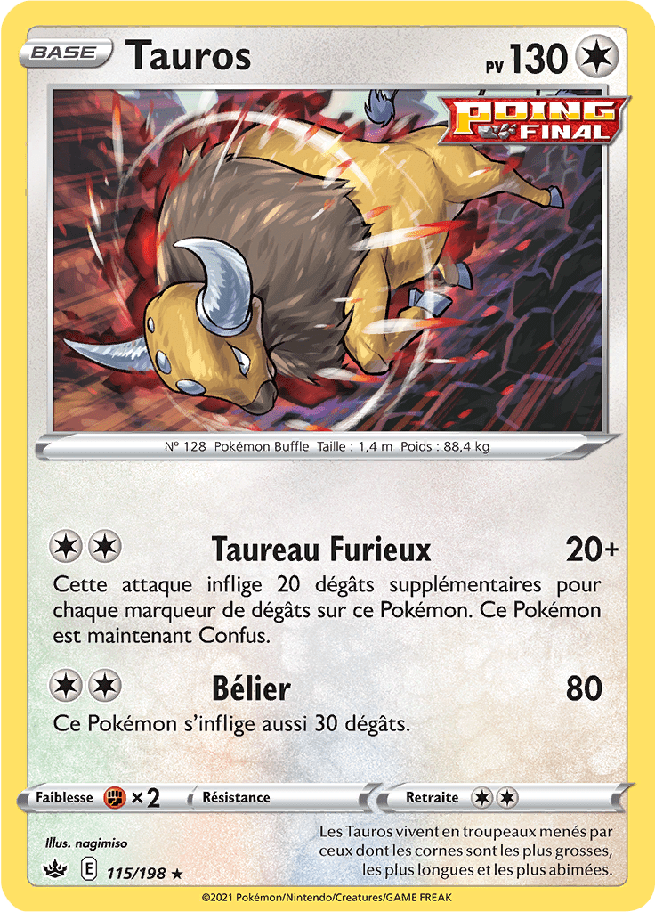 Tauros - EB Règne de Glace - 115 - Holographique rare