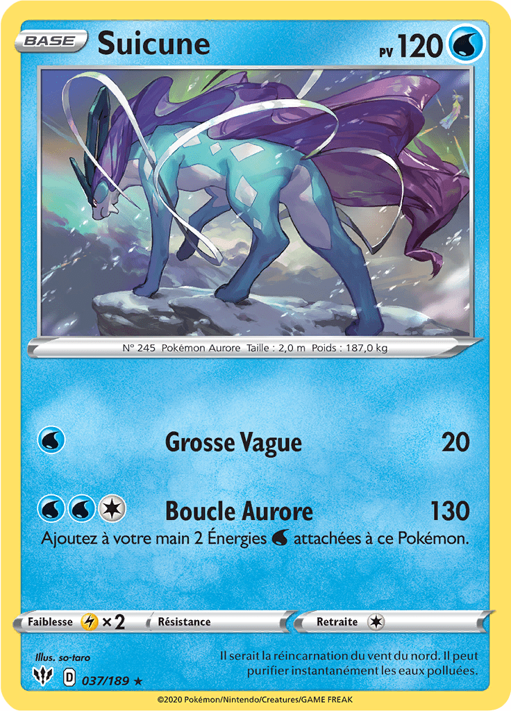 Suicune - EB Ténèbres Embrasées - 037 - Holographique rare