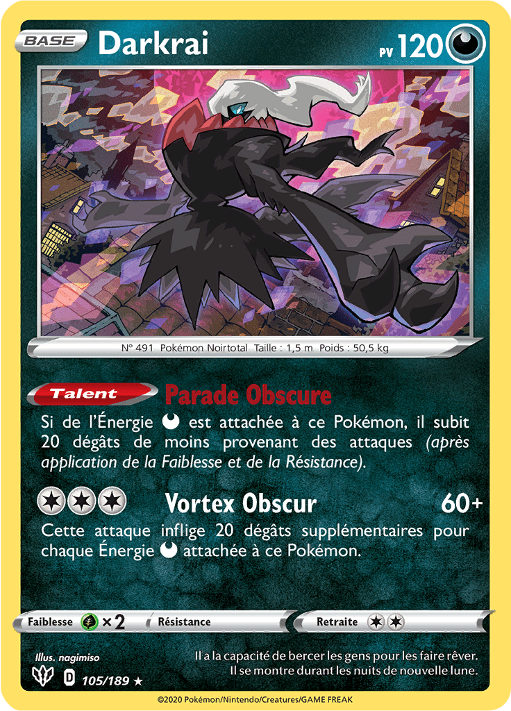 Darkrai - EB Ténèbres Embrasées - 105 - Holographique rare