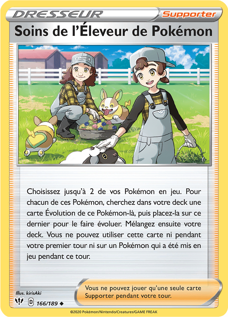 Soins de l'Éleveur de Pokémon - EB Ténèbres Embrasées - 166 - Peu commune