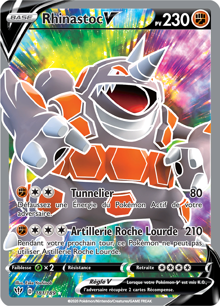 Rhinastoc V - EB Ténèbres Embrasées - 181 - V Full Art