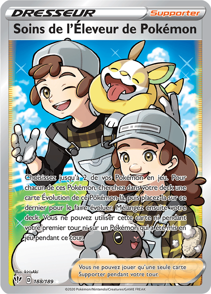 Soins de l'Éleveur de Pokémon - EB Ténèbres Embrasées - 188 - Trainer Full Art