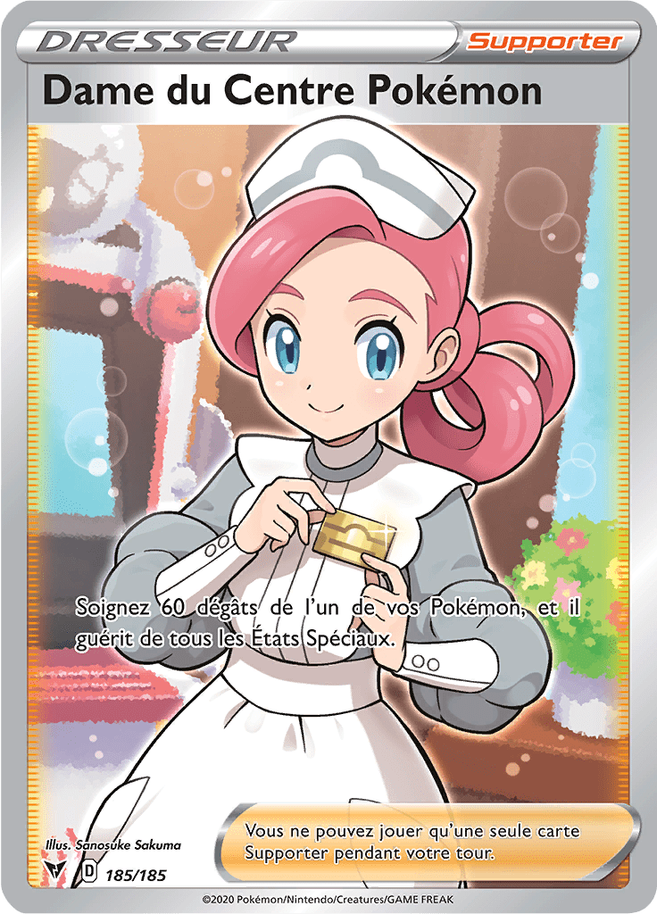 Dame du Centre Pokémon - EB Voltage Éclatant - 185 - Trainer Full Art