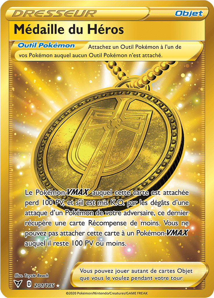 Médaille du Héros - EB Voltage Éclatant - 201 - Trainer gold