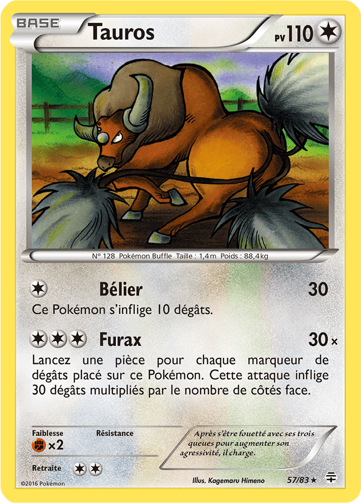 Tauros - Générations - 057 - Rare
