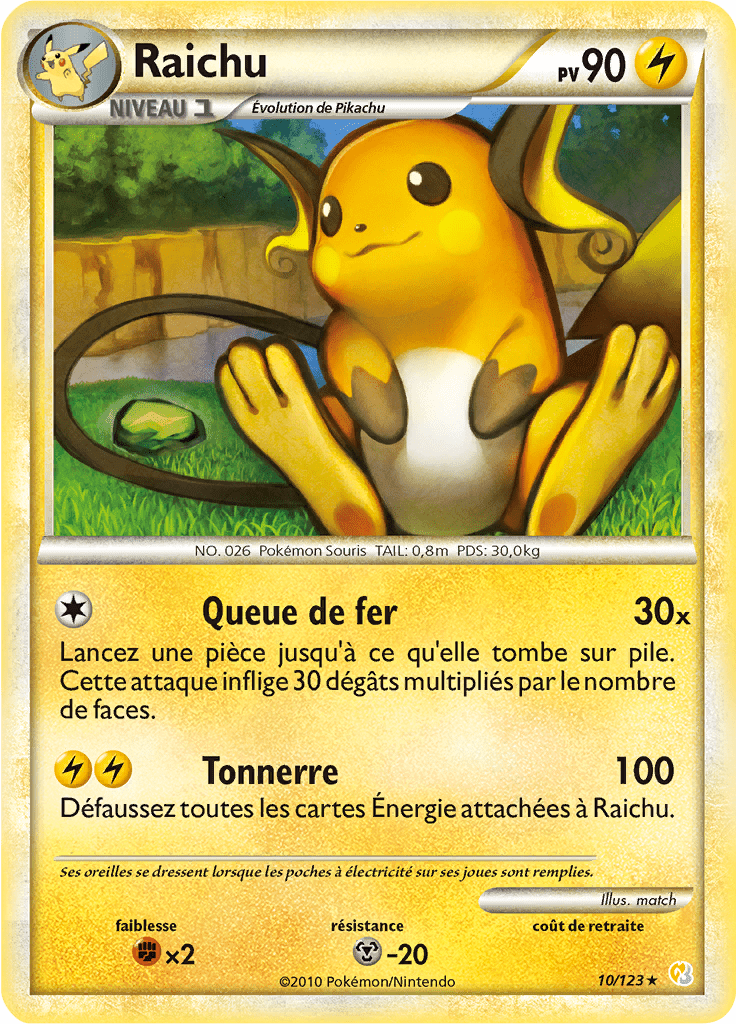 Raichu - HeartGold SoulSilver - 010 - Holographique rare