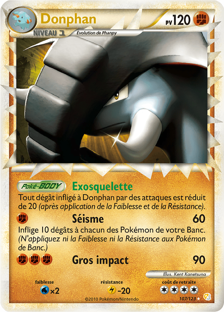 Donphan - HeartGold SoulSilver - 107 - Rare Prime