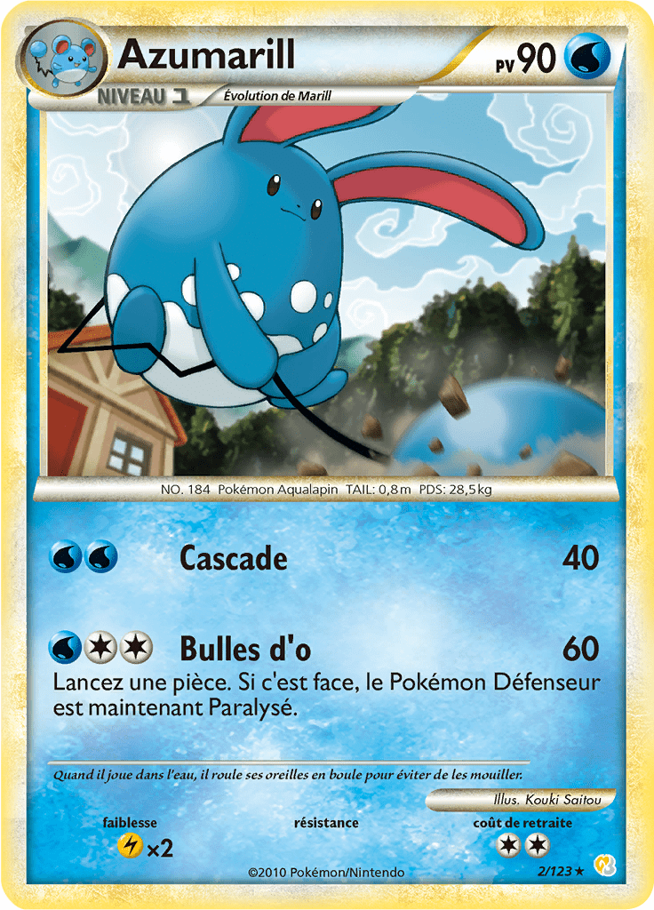 Azumarill - HeartGold SoulSilver - 002 - Holographique rare