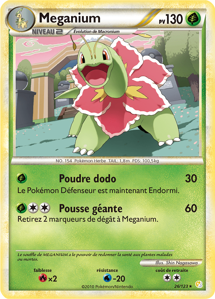 Meganium - HeartGold SoulSilver - 026 - Rare
