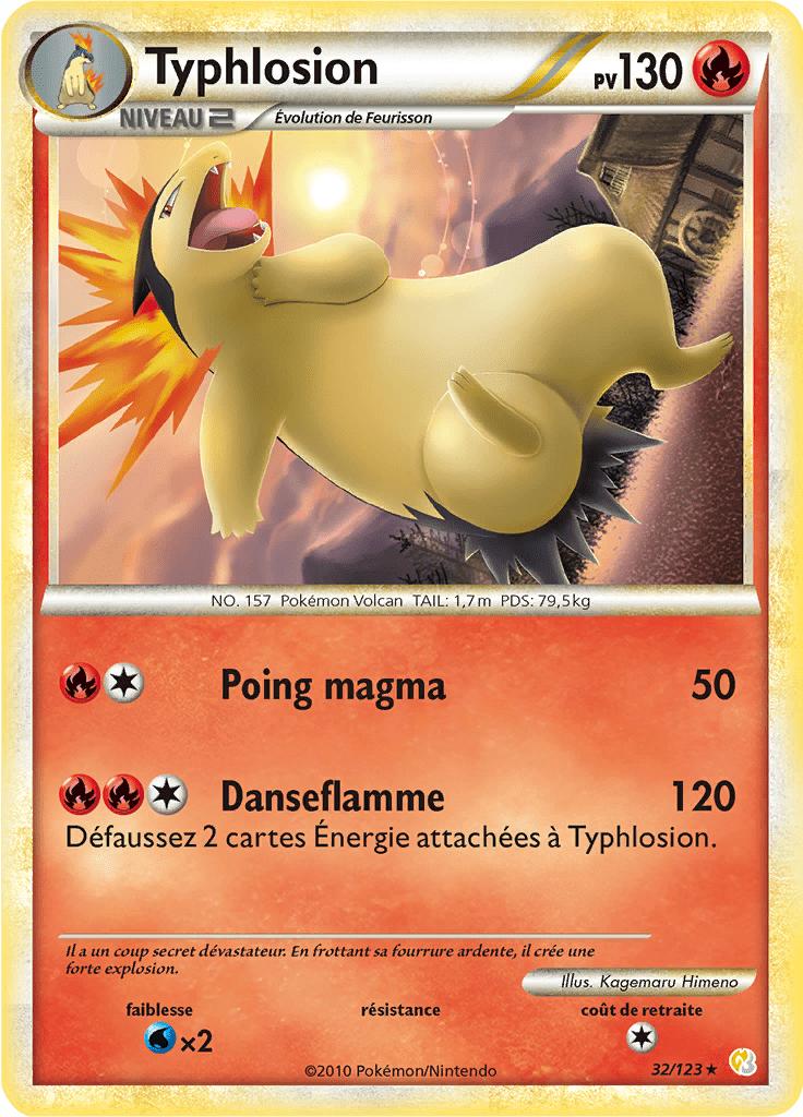 Typhlosion - HeartGold SoulSilver - 032 - Rare