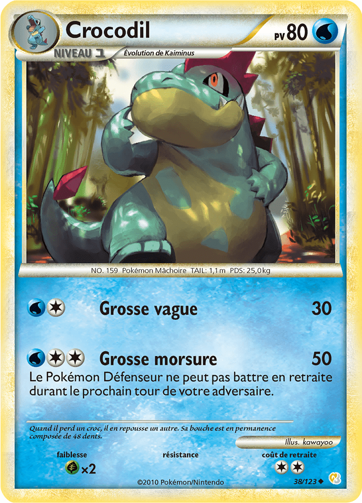 Crocodil - HeartGold SoulSilver - 038 - Peu commune
