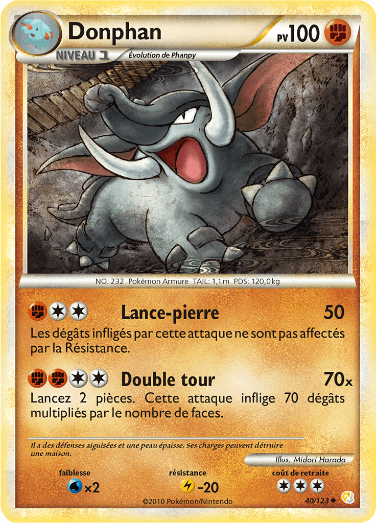 Donphan - HeartGold SoulSilver - 040 - Peu commune