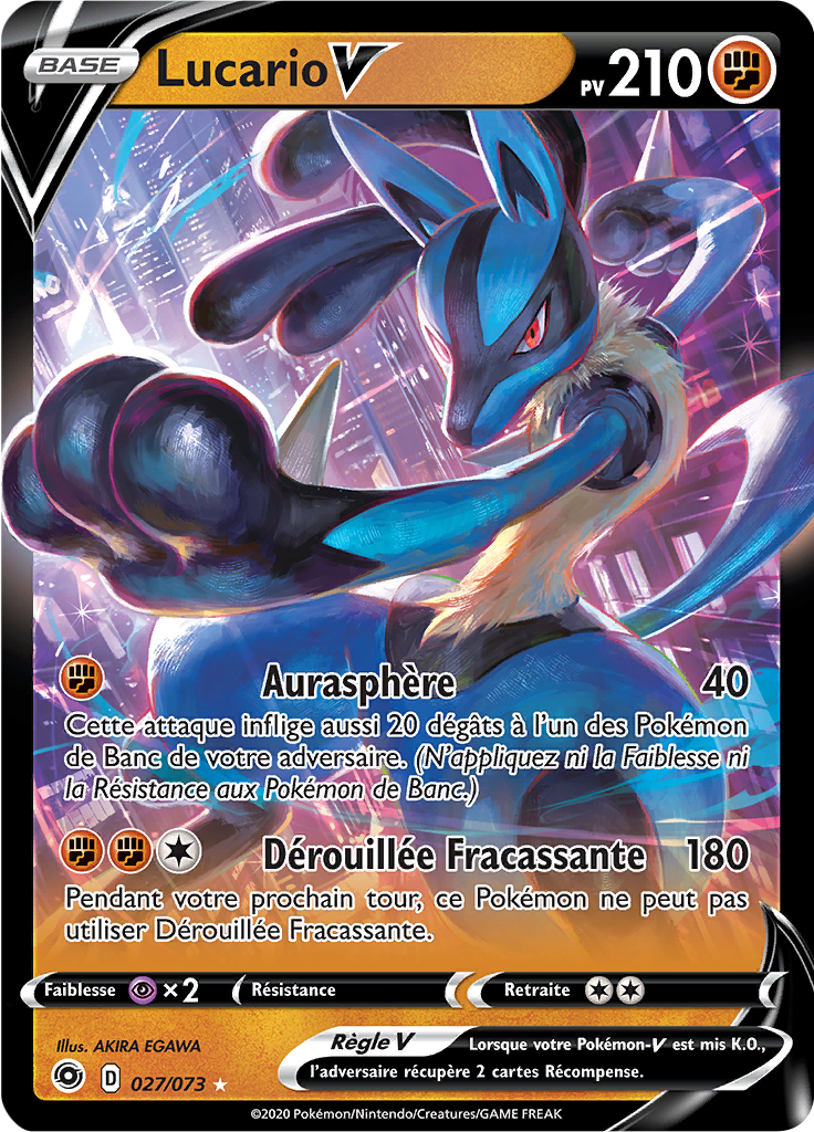 Lucario V - La Voie du Maître - 027 - Holographique rare V