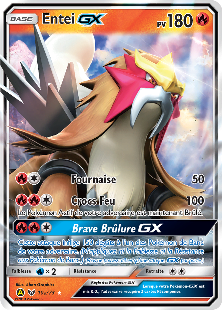 Entei GX - Légendes Brillantes - 10a - Carte alternative
