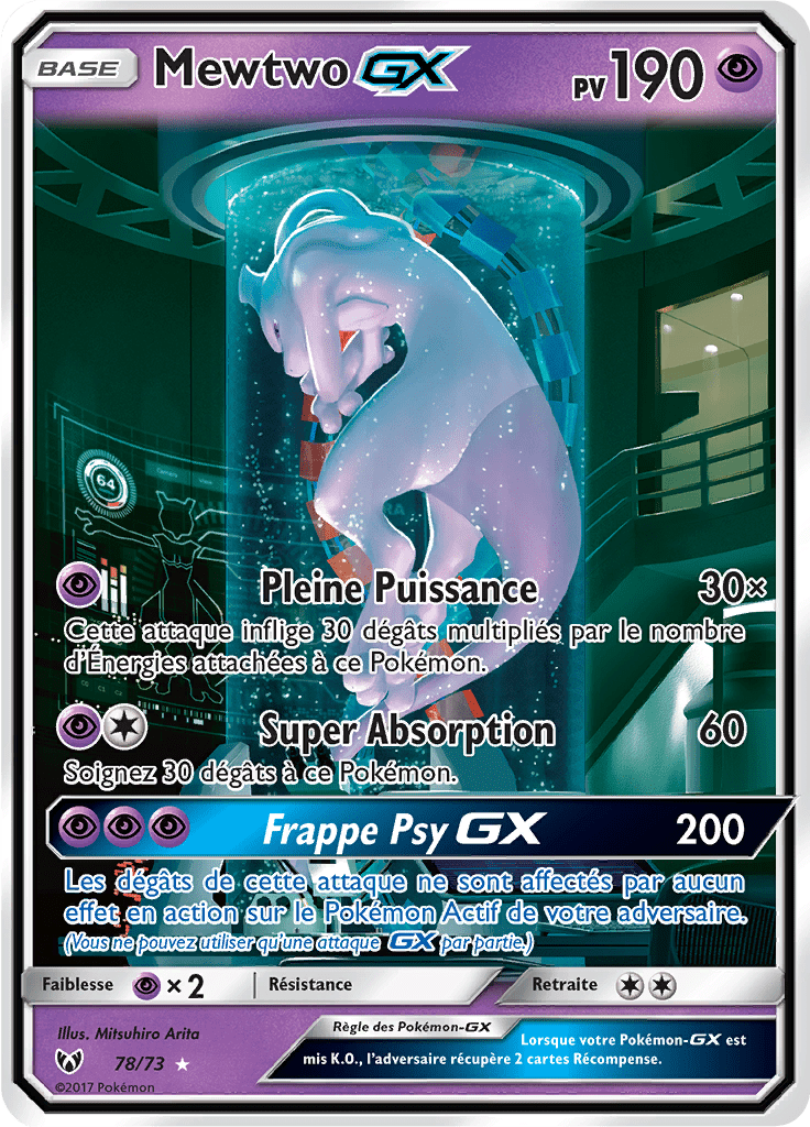 Mewtwo GX - Légendes Brillantes - 078 - GX Full Art Gold
